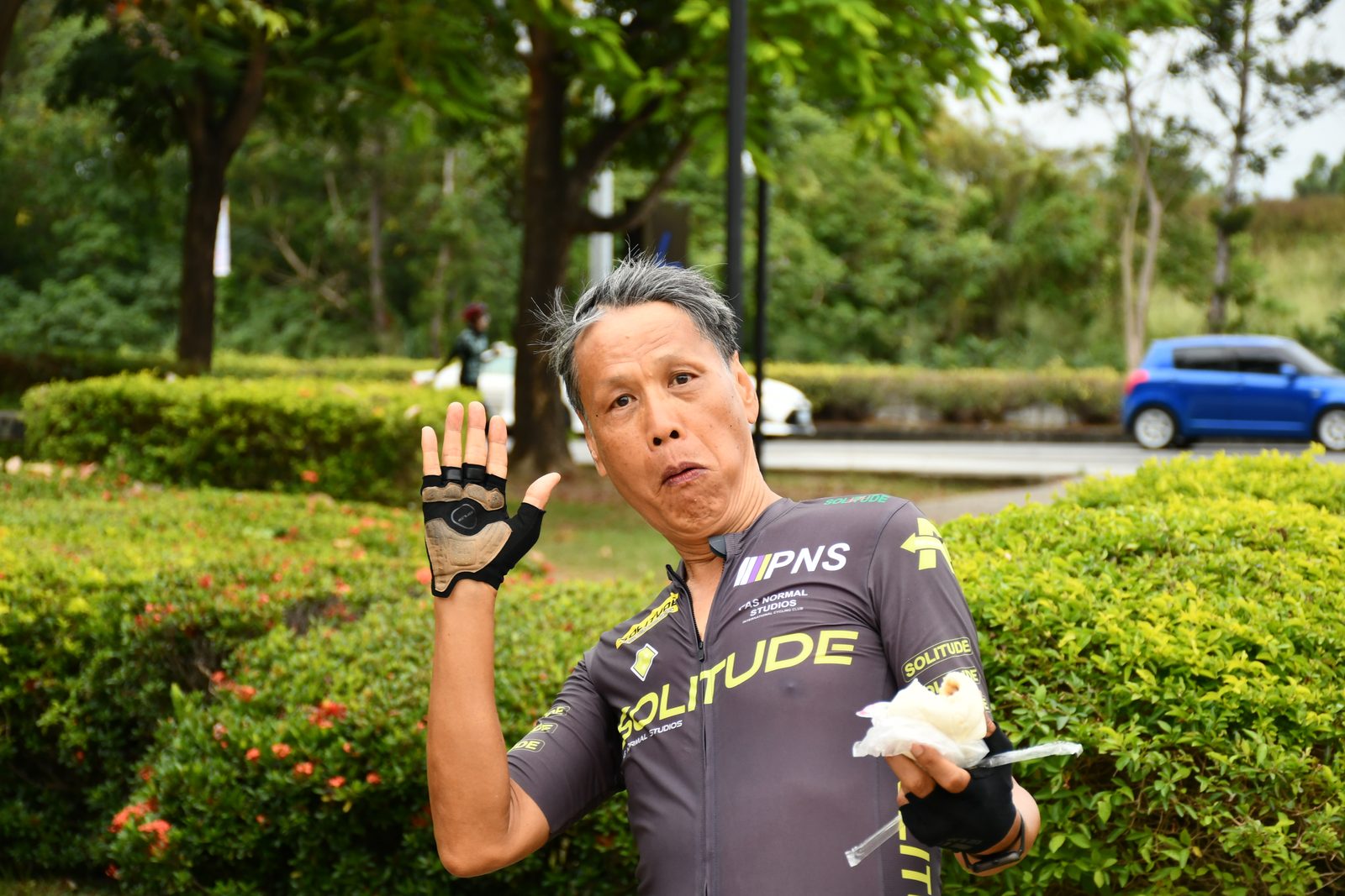 Celebrating a snack at the rest stop