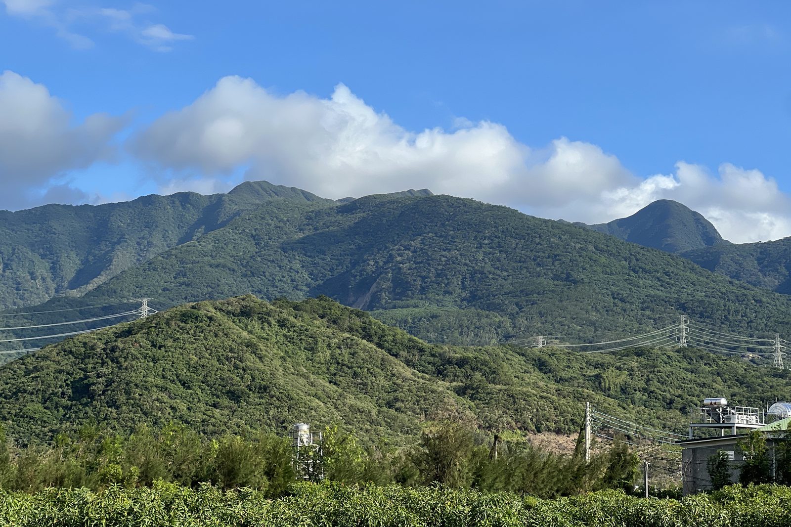 Mountains layered above the coastal plain
