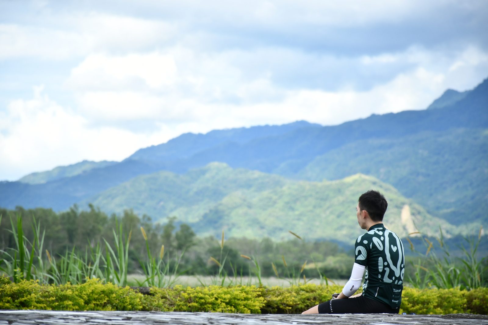 Taking in the mountain view alone