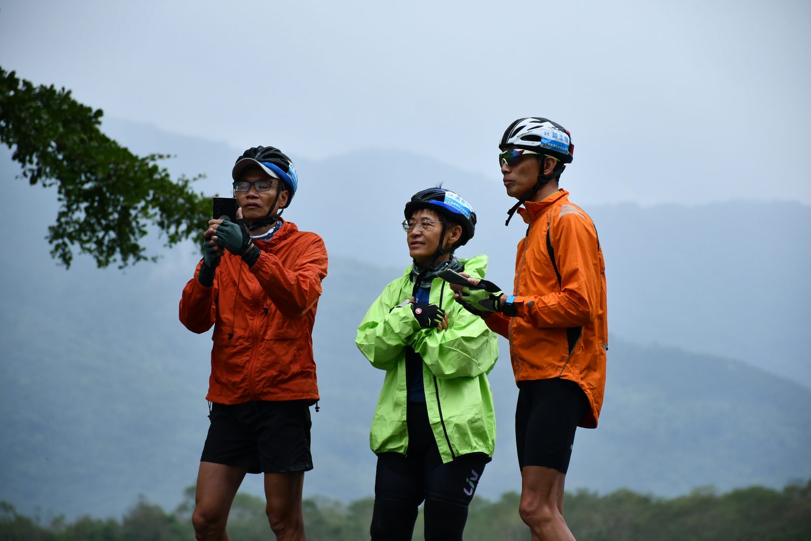 Checking the route with the mountains fogged in